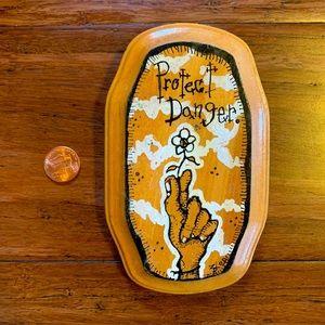 Handmade, one of a kind Anarchist “Protect Danger” wall decor